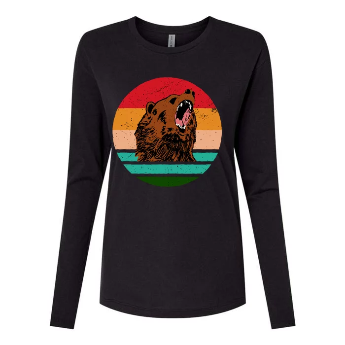 Retro Bear Womens Cotton Relaxed Long Sleeve T-Shirt