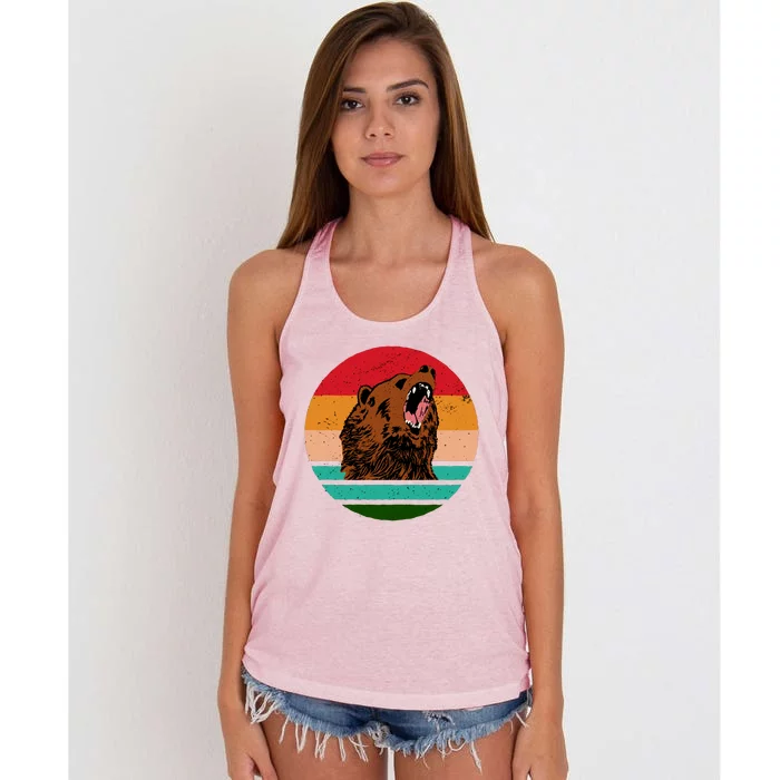 Retro Bear Women's Knotted Racerback Tank