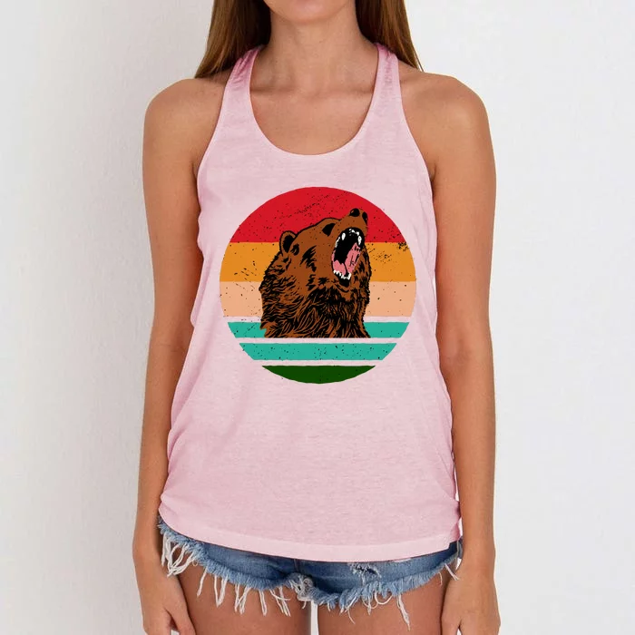 Retro Bear Women's Knotted Racerback Tank