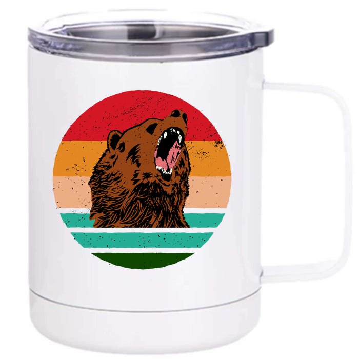 Retro Bear Front & Back 12oz Stainless Steel Tumbler Cup