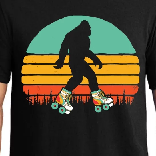 Retro Bigfoot Roller Skating Sasquatch 80s Skater Graphic Pajama Set