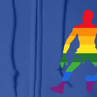 Retro Basketball Rainbow Lgbt Pride Lesbian Lgbt Gift Full Zip Hoodie