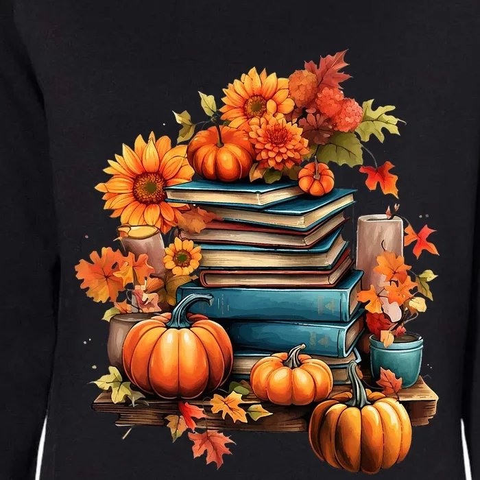 Read Book Reading Library Lover Reader Pumpkin Thanksgiving Womens California Wash Sweatshirt