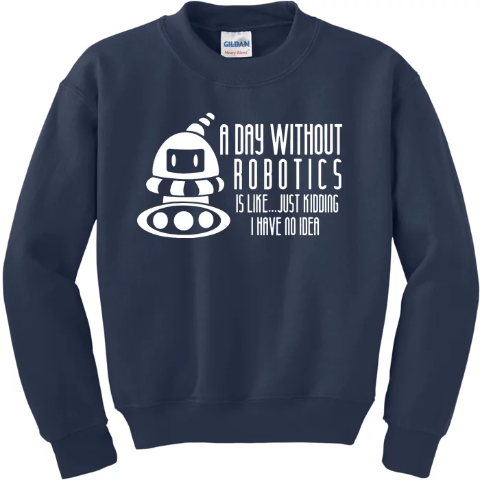 Robotics Build Robots A Day Without Robotics Kids Sweatshirt