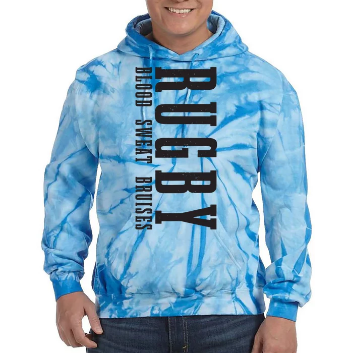 Rugby Blood Sweat Bruises Funny Rugby Player Fan Tie Dye Hoodie