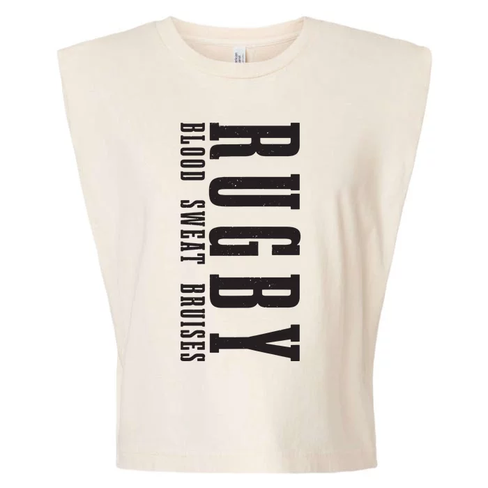 Rugby Blood Sweat Bruises Funny Rugby Player Fan Garment-Dyed Women's Muscle Tee