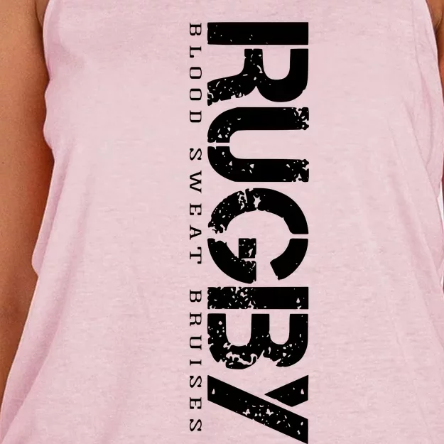 Rugby Blood Sweat Bruises Women's Knotted Racerback Tank