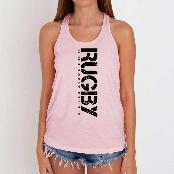 Rugby Blood Sweat Bruises Women's Knotted Racerback Tank