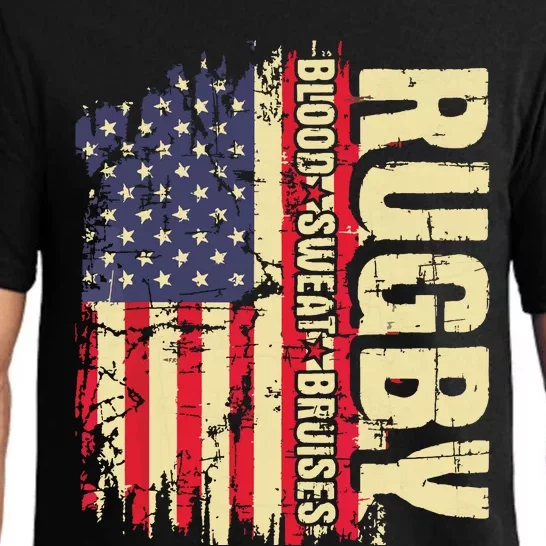 Rugby Blood Sweat Bruises Rugby Player Coach Dad Mom Pajama Set