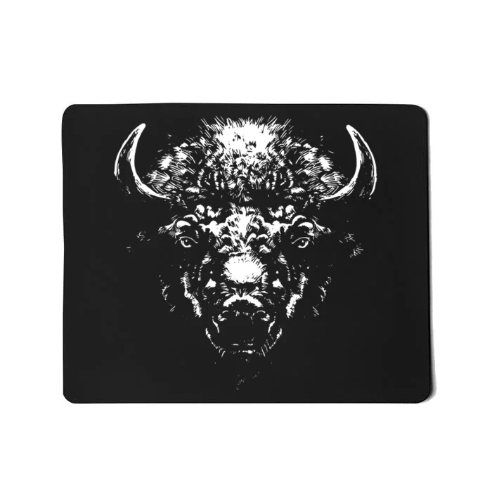 Retro Buffalo Silhouette Bison Wild Animal Mousepad