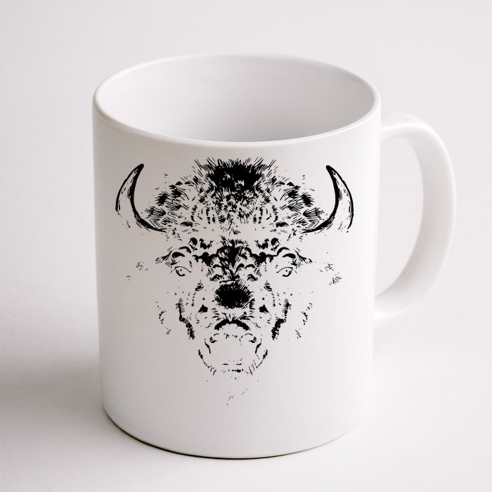 Retro Buffalo Silhouette Bison Wild Animal Front & Back Coffee Mug