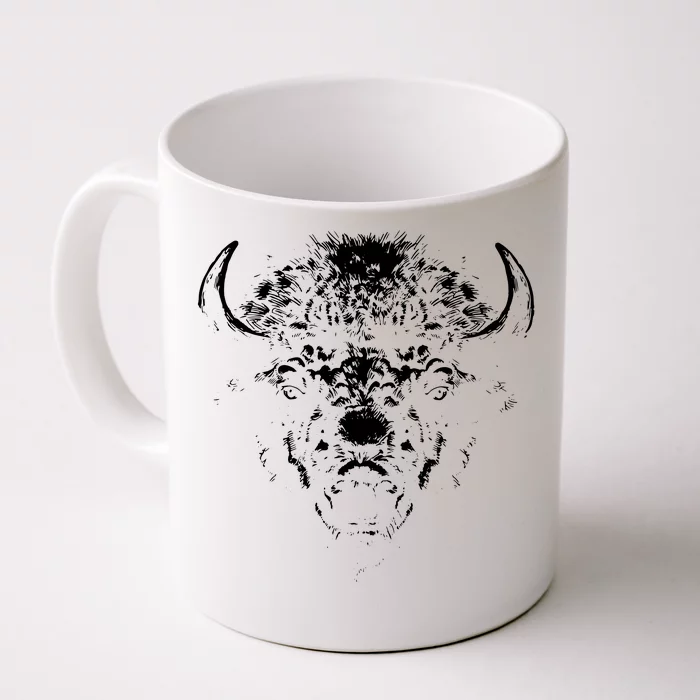 Retro Buffalo Silhouette Bison Wild Animal Front & Back Coffee Mug