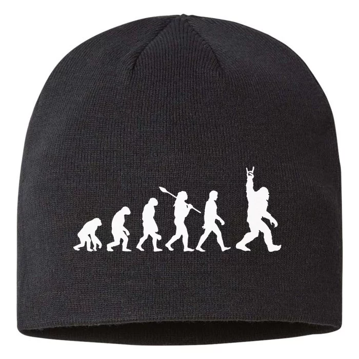 Rocker Bigfoot Sasquatch Human Evolution Rock And Roll Lover 8 1/2in Sustainable Knit Beanie