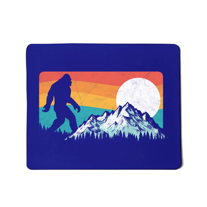 Retro Bigfoot Silhouette Rocky Mountains 80s Graphic Gift Mousepad