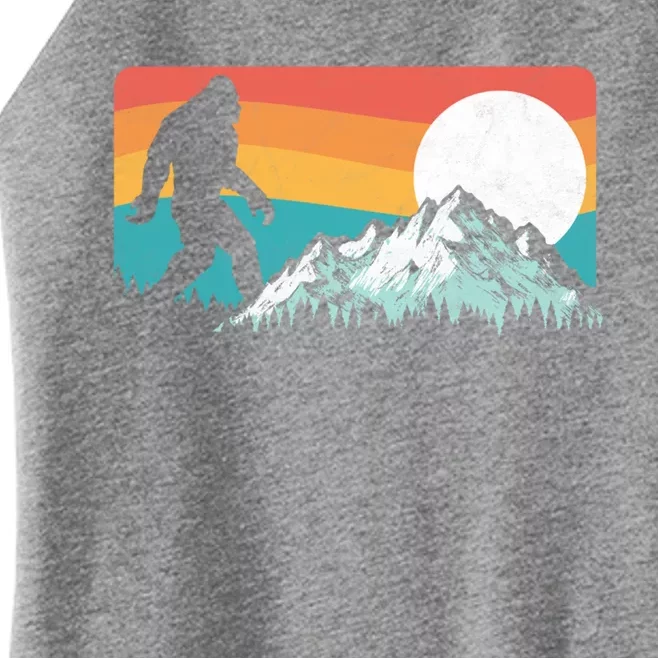 Retro Bigfoot Silhouette Rocky Mountains 80s Graphic Gift Women’s Perfect Tri Rocker Tank