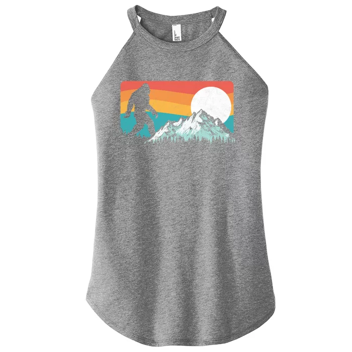 Retro Bigfoot Silhouette Rocky Mountains 80s Graphic Gift Women’s Perfect Tri Rocker Tank