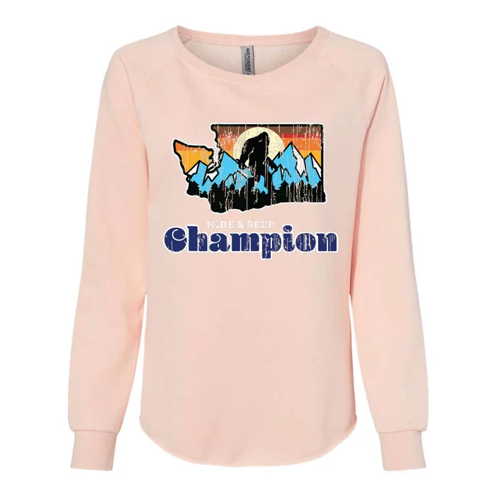 Retro Bigfoot State Of Washington Hide And Seek Champion Womens California Wash Sweatshirt