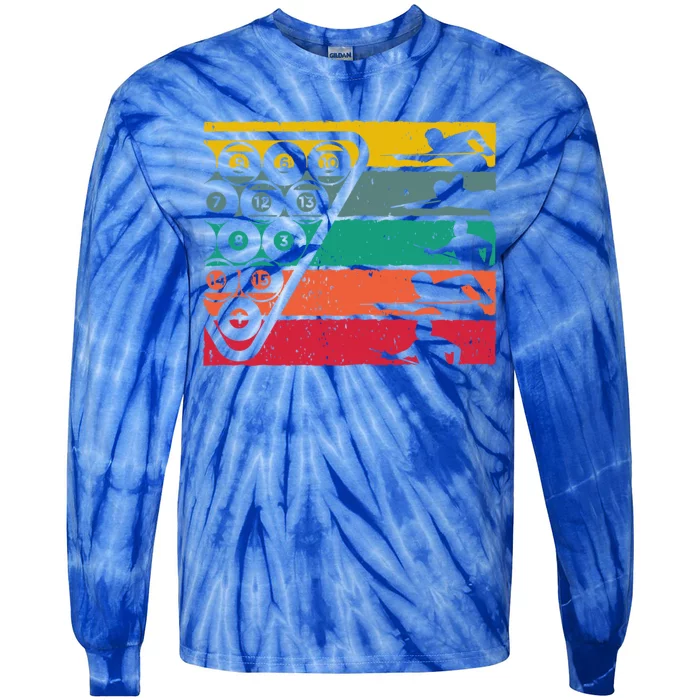 Retro Billiards Sport Gift Tie-Dye Long Sleeve Shirt