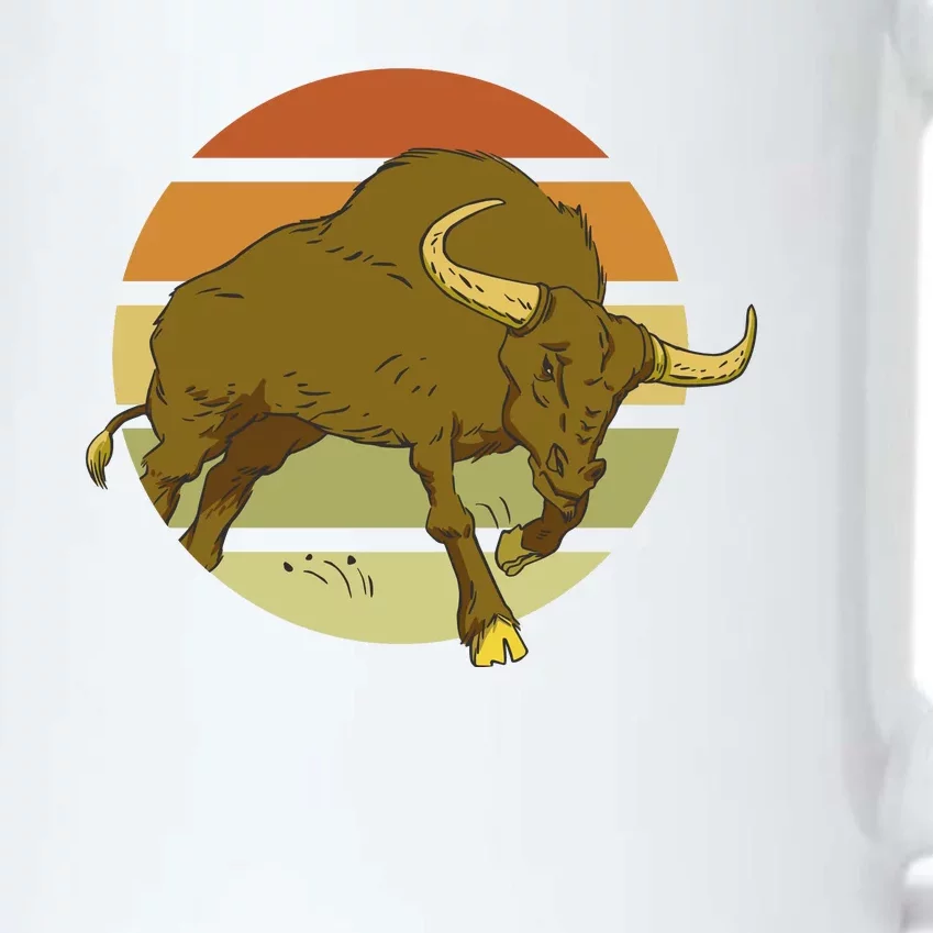 Retro Bull Sunset Black Color Changing Mug