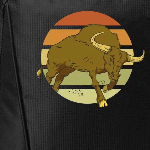 Retro Bull Sunset City Backpack