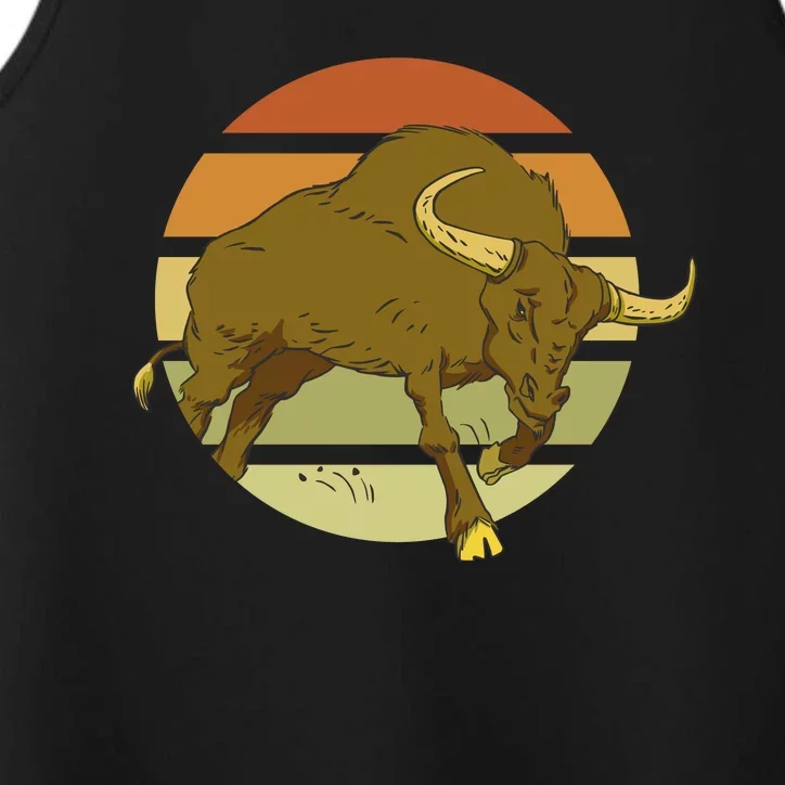 Retro Bull Sunset Performance Tank