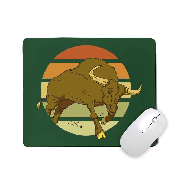 Retro Bull Sunset Mousepad