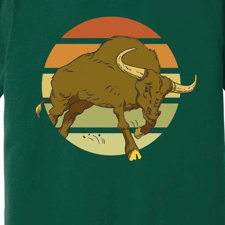 Retro Bull Sunset Premium T-Shirt