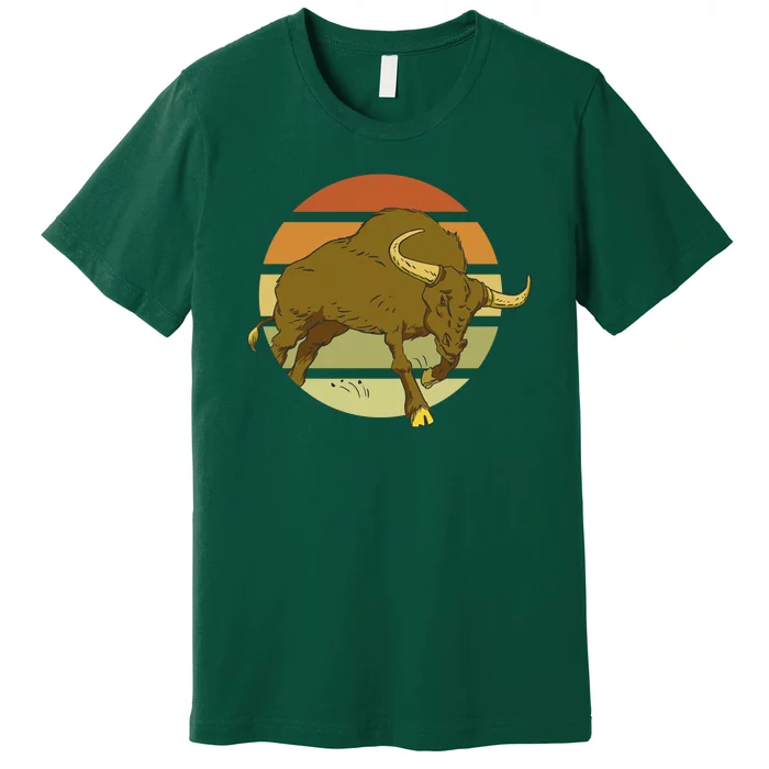 Retro Bull Sunset Premium T-Shirt