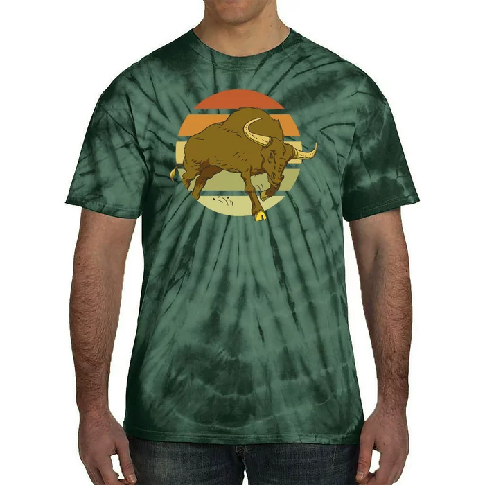 Retro Bull Sunset Tie-Dye T-Shirt