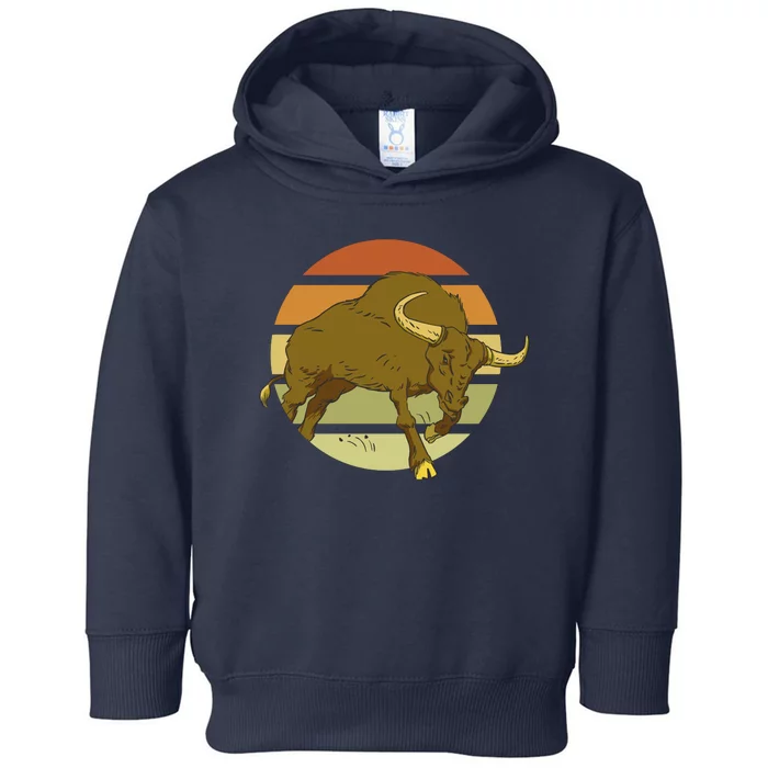 Retro Bull Sunset Toddler Hoodie