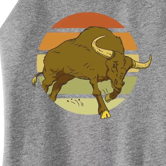 Retro Bull Sunset Women’s Perfect Tri Rocker Tank