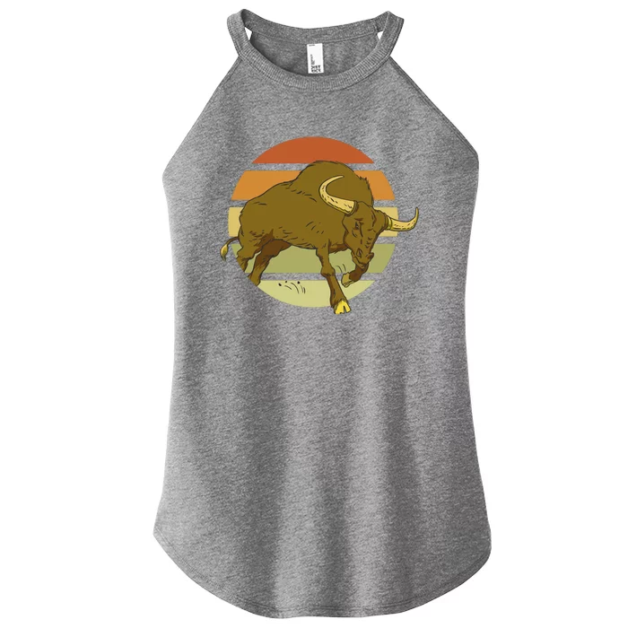 Retro Bull Sunset Women’s Perfect Tri Rocker Tank