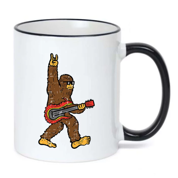 Rocker Bigfoot Sasquatch Guitar Rocknroll Rock Black Color Changing Mug