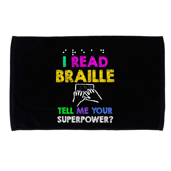 Read Braille Superpower Funny Gift Reader Gift Meaningful Gift Microfiber Hand Towel