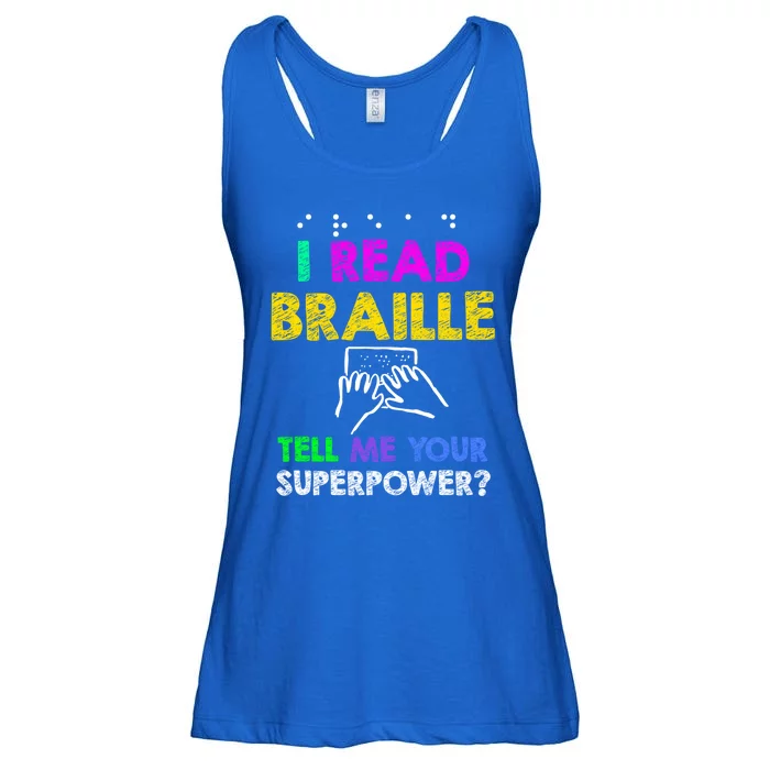 Read Braille Superpower Funny Gift Reader Gift Meaningful Gift Ladies Essential Flowy Tank