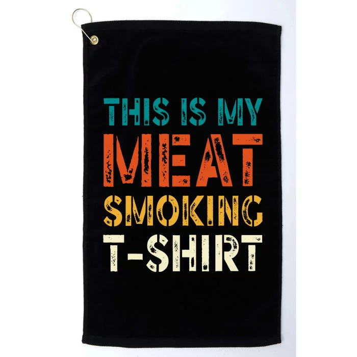 Retro Bbq Smoker Vintage Us Flag This Is My Meat Smoking Platinum Collection Golf Towel