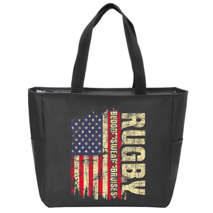 Rugby Blood Sweat Bruises  Rugby Player Coach Dad Mom Zip Tote Bag