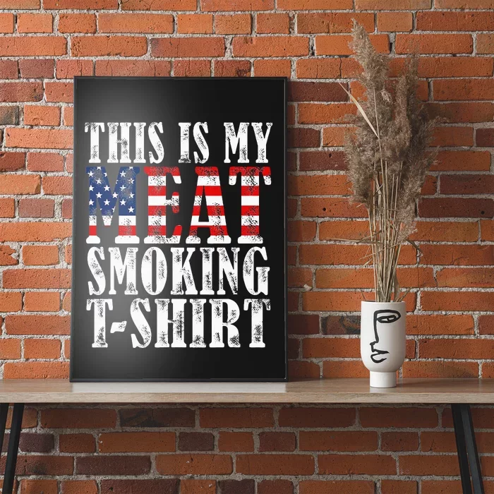 Retro BBQ Smoker Vintage US Flag This Is My Meat Smoking Poster