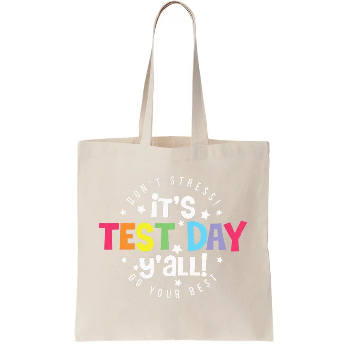 Retro Boho Style Its Test Day Yall Funny Teacher Testing Day Tote Bag