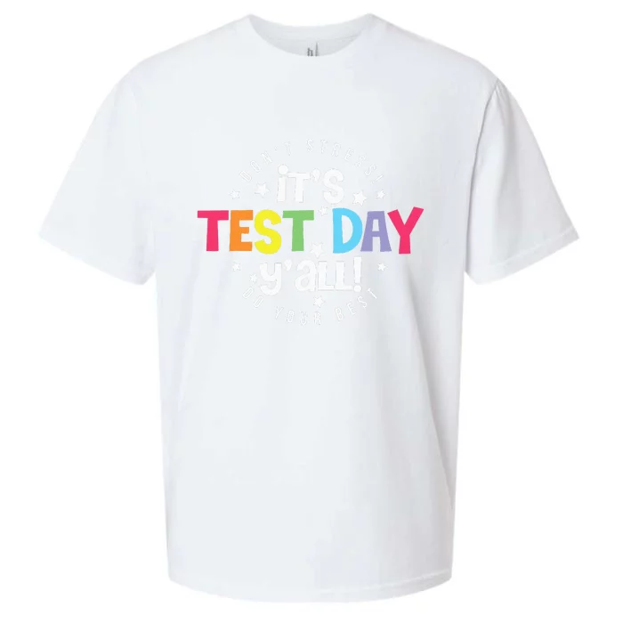 Retro Boho Style Its Test Day Yall Funny Teacher Testing Day Sueded Cloud Jersey T-Shirt