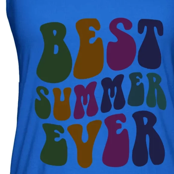 Retro Best Summer Ever Camp Crew Camping Staff Grill Chef Gift Ladies Essential Flowy Tank