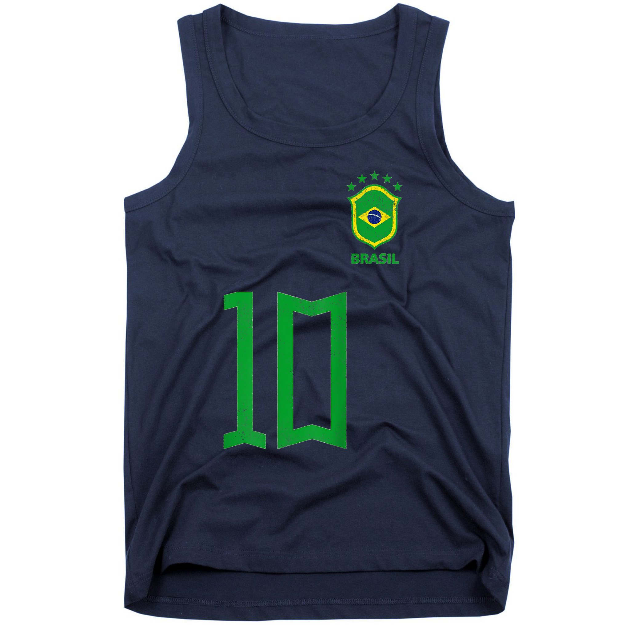 TeeShirtPalace Retro Brazil Soccer Number 10 Brazilian Futebol Brasil Team Kids T-Shirt