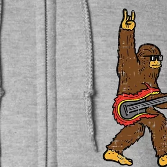 Rocker Bigfoot Sasquatch Guitar Rocknroll Rock Cute Full Zip Hoodie