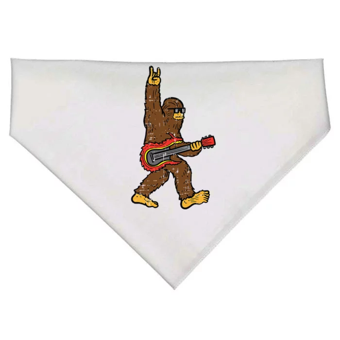 Rocker Bigfoot Sasquatch Guitar Rocknroll Rock Cute USA-Made Doggie Bandana