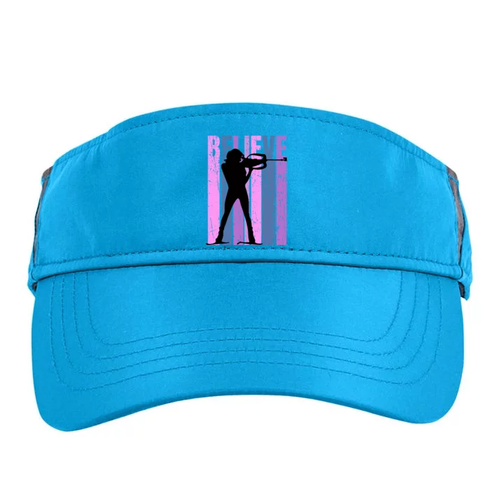 Retro Biathlon Shooting Guns Skiing Race Racing Win Funny Gift Adult Drive Performance Visor