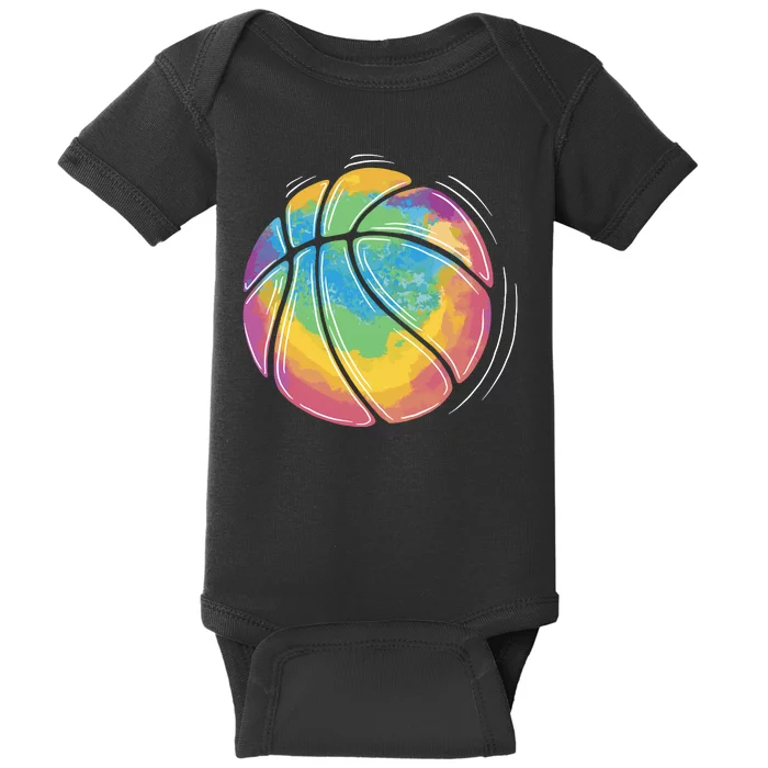 Rainbow Basketball Sport Baby Bodysuit