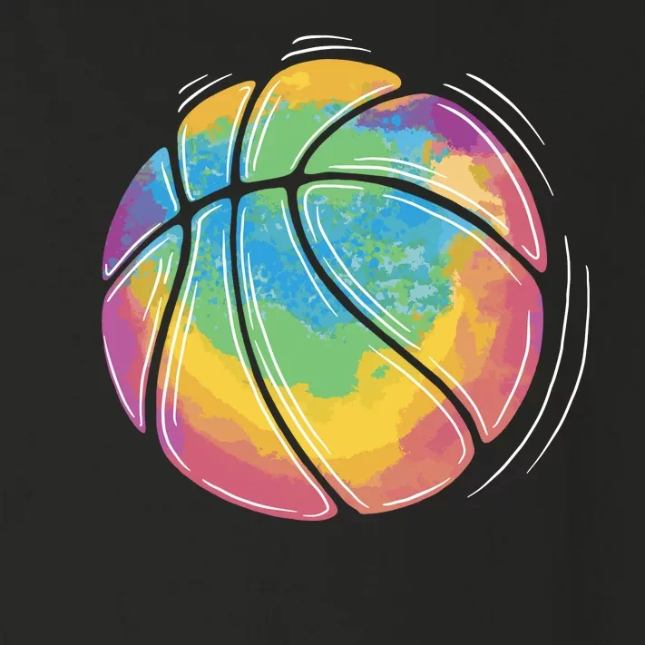 Rainbow Basketball Sport Toddler Long Sleeve Shirt