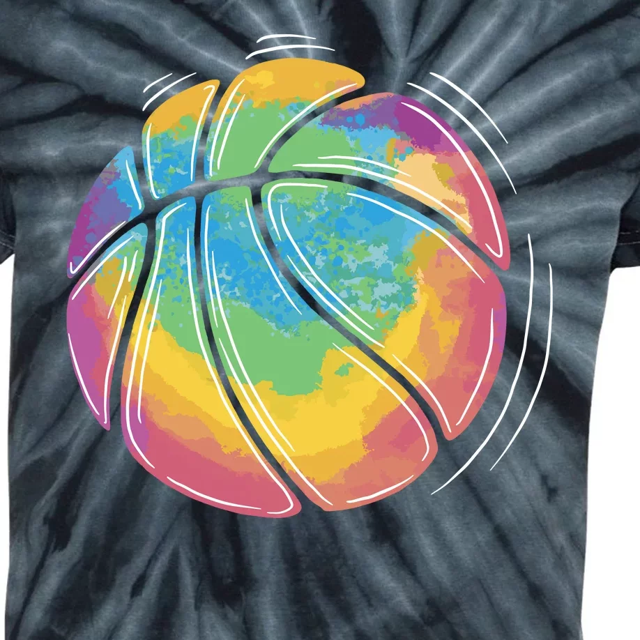 Rainbow Basketball Sport Kids Tie-Dye T-Shirt