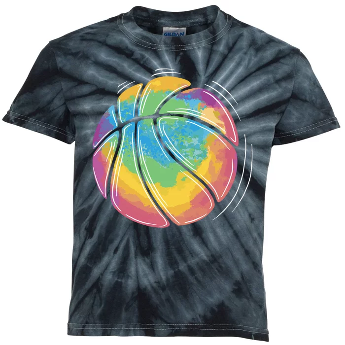 Rainbow Basketball Sport Kids Tie-Dye T-Shirt