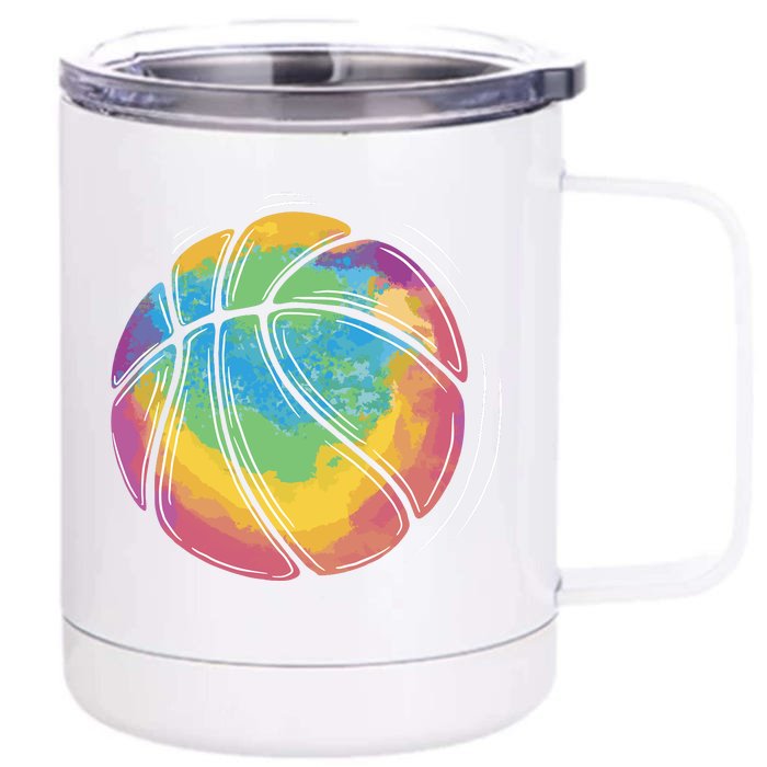 Rainbow Basketball Sport Front & Back 12oz Stainless Steel Tumbler Cup